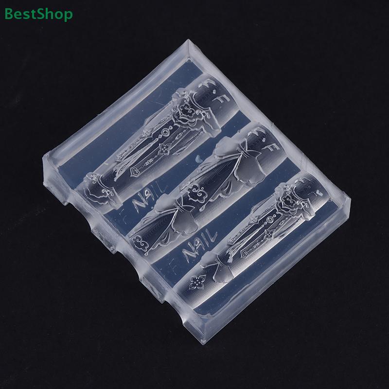 3D Silicone Nail Art Mold Chinese Style Cloud Shoulder Relief Design High-transparency Manicure Template