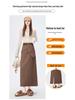 Irregular Split A-line Midi Skirt - Women's 2026 Spring High Waist Hip-hugging Fashion.