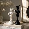 2pcs 3D Printed Desktop Ornaments Sculpture Queen King Statue Funny Persons Figurine  Office