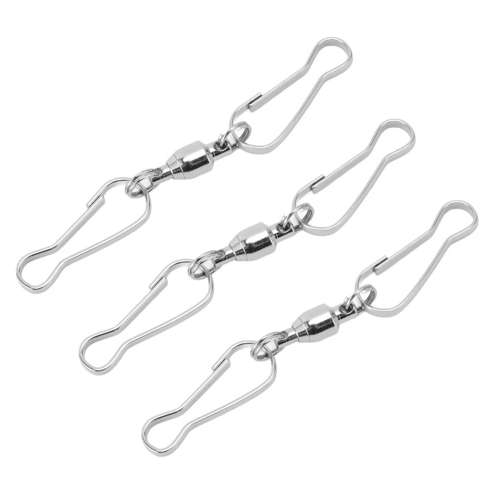 20Pcs Silver/Black Windsock Clips 360 Degree Rotation 70mm Length Stainless Steel Wind Chime Hooks Smooth Spinning