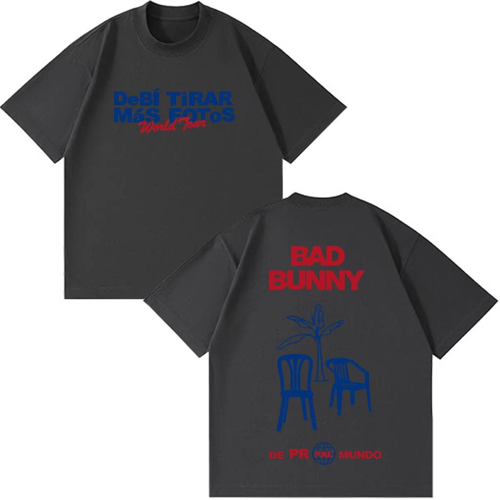 Rapper Bad Bunny 2026 Tour Concert Print T Shirts Fashion Vintage Cotton Short Sleeve Hip Hop Oversized Unisex And Unisex TShirt