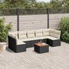 VidaXL Garden Lounge Set with Cushions 8 Pcs, Patio Sofas, Furniture Set, Outdoor Terrace Furniture, Black 3255902