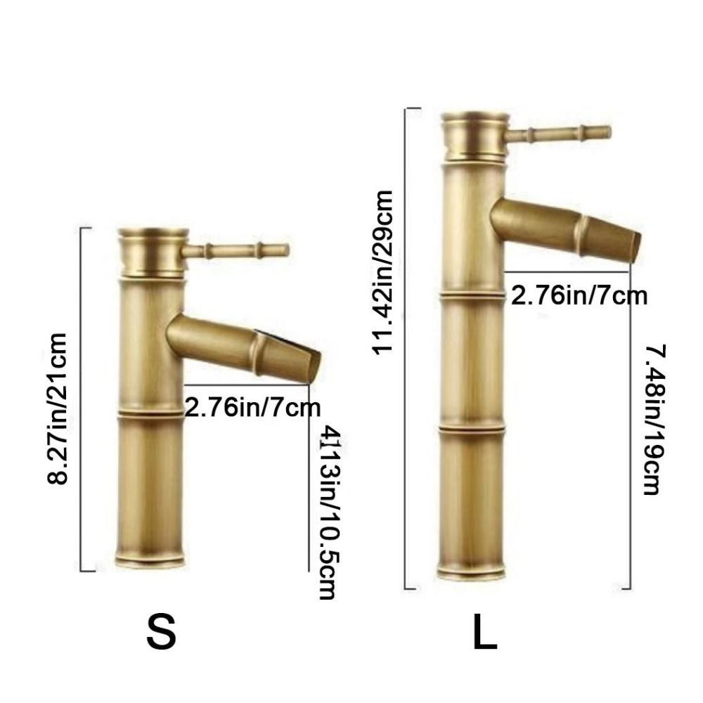 Single Handle Basin Faucet Deck Mounted Vanity Faucet Antique Bamboo Shape Faucet  Outdoor Garden