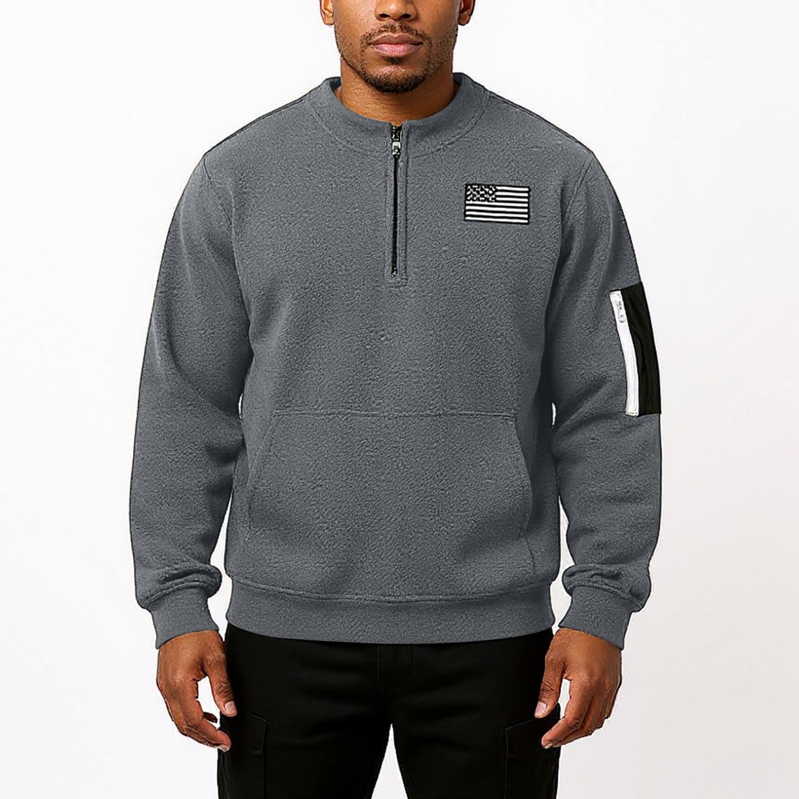 

Men s Half Zip Versatile Long Sleeved Casual Sweatshirt XXL