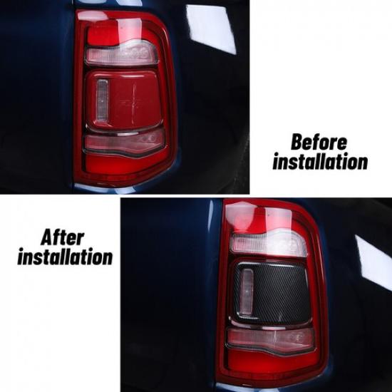 Rear Taillight Light Lamp Trim Decor Cover for Dodge Ram 1500 2018+ Carbon Fiber