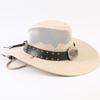 Western Cowboy Hat Men and Women Summer Breathable Sunscreen Visor Hat Big Brim Outdoor Travel Straw Top Hat