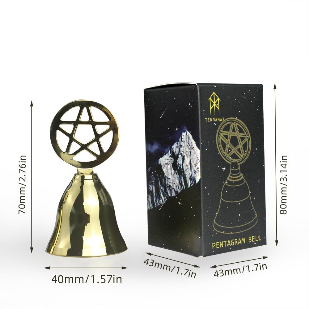 Oltár Réz Harang Pentagram Rázó Sárgaréz Kézi Harangok Wicca Jóslás Asztrológiai Eszköz Boszorkányság Dekoráció Pogány Rituálék Szertartások