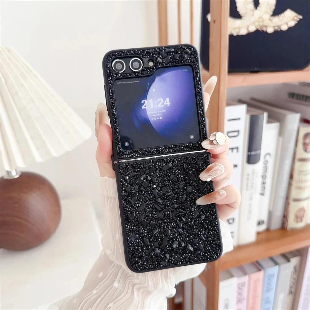 Glitter Diamond Luxury Case for Samsung Galaxy Z Flip 5 4 3 ZFlip flip5 Flip4 Bling Colorful Shockproof Cover for Samsung ZFlip3