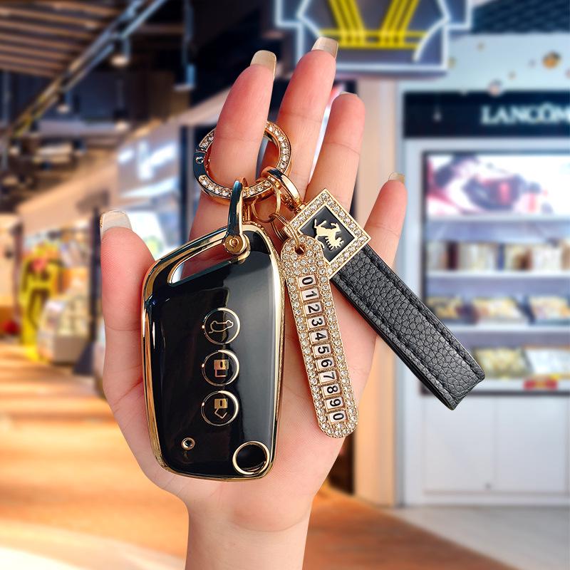Applicable New Baojun Key Case: RS3/RS5/RC6/E300 Car Protective Shell with Folding Buckle - Men's and Women's Style.