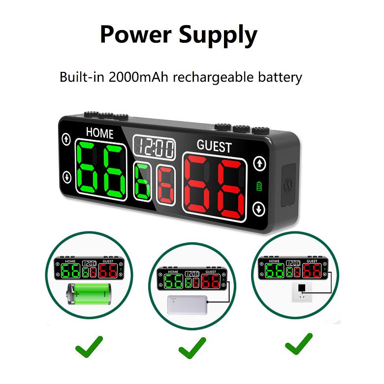 LED 10-Digit Chess Game Scoring Electronic Score Board Magnetic Multi-functional Mini Digital Scoreboard With Countdown Timer