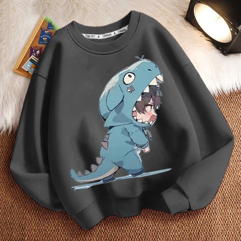 Cute Little Dinosaur Hoodies for Children, Fashionable Long-sleeved Hoodies for Boys and Girls in Spring and Autumn