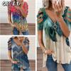 Women's Fashion Casual Long Sleeve V Neck Blouses & Shirts