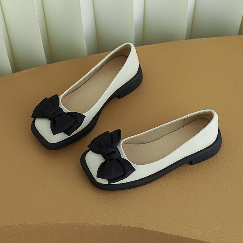 

New foot cover women s lazy shoes one-pedal low-top shoes square heel square head single shoes light mouth low heel flat shoes women s 39