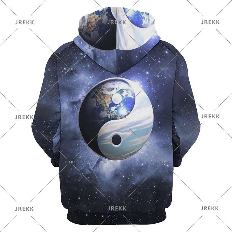 Yin-Yang Taichi Men's Hoodies Casual Clothing Vintage Tracksuit Sweatshirts Male Summer Tops Hooded Pullovers