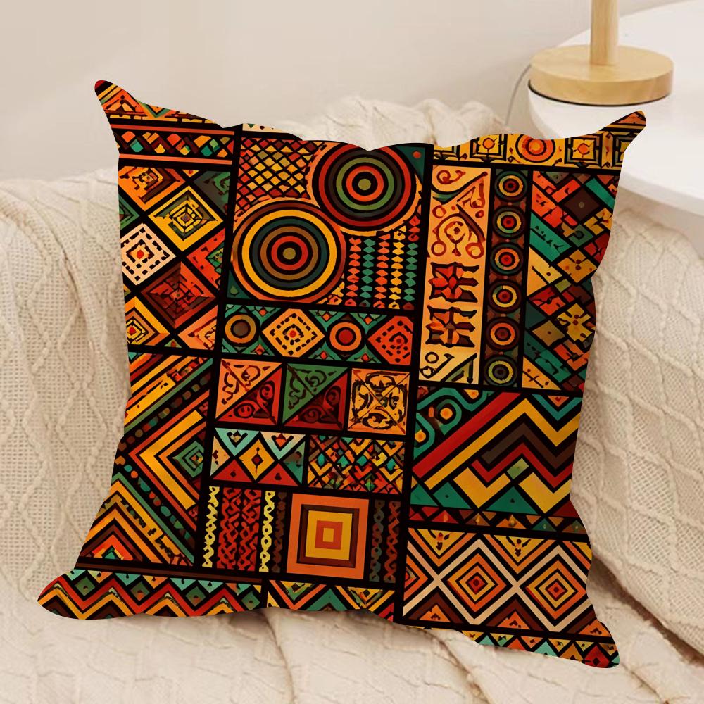 African Living Art Cushion Cover Soft Plush Fabric DoubleSided Printed Cushion Covers for All Seasons Home Decor