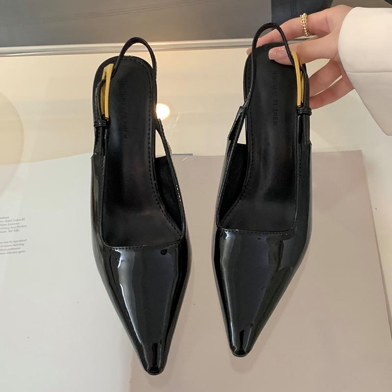 Fashion Female Metal Buckle Footwear Pumps Fashion Pointed Toe Luxury Ladies Heels Shoes 2025 New In Women Super High Heels Shoes