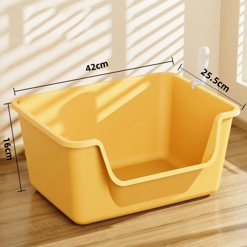 Cat Litter Box Bedpan Big Mac Oversized Cat Tray Bedpan  Large Capacity Semi-closed Plastic Anti-Splash Cats Toilet Pet Supplies