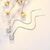 Thin-hole Three-dimensional Magic Cube Ear Cable for Women Niche Design Zircon Tassel Earrings