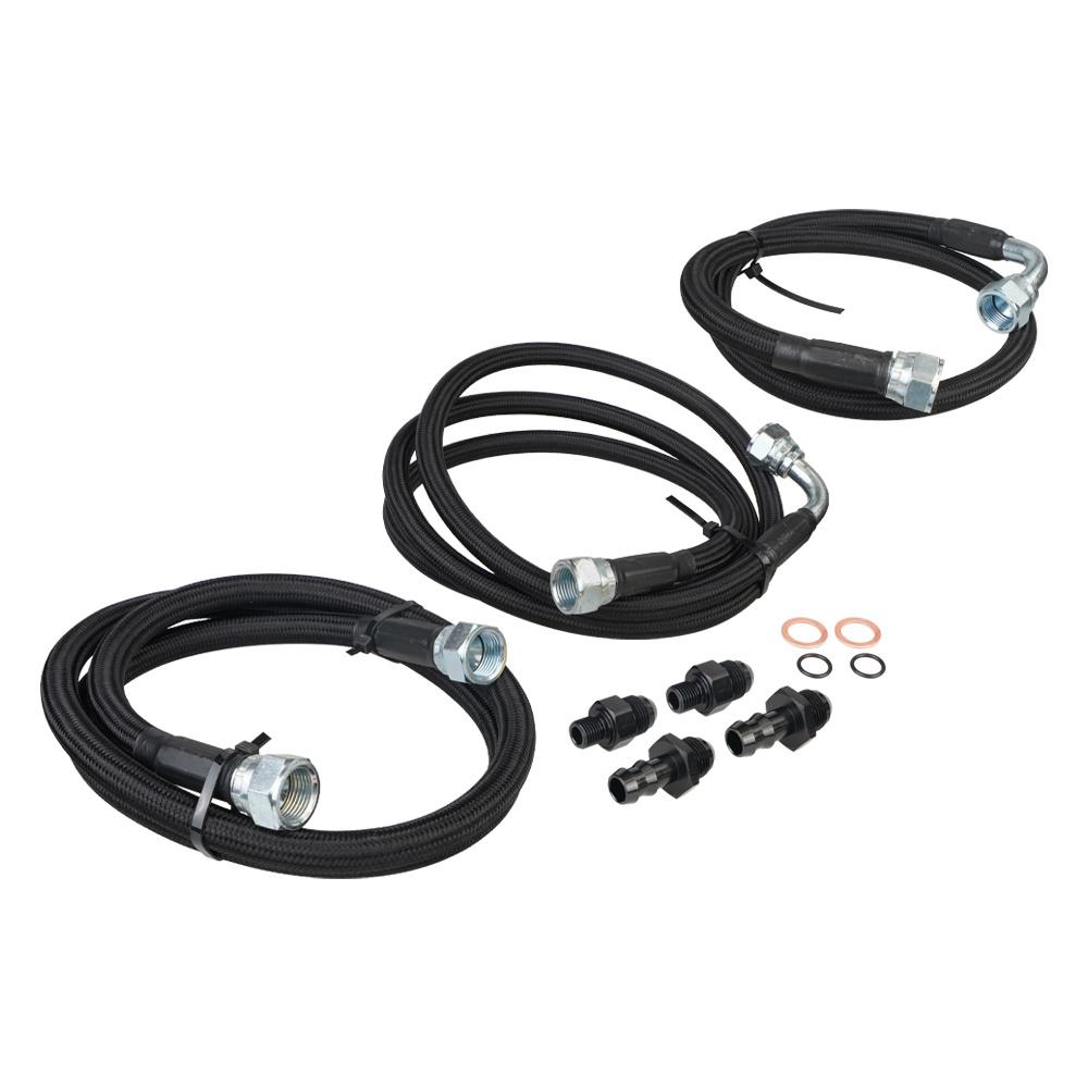 Transmission Cooler Hose Line Kit For Dodge Ram Cummins 47RE 48RE 2003-07 Black
