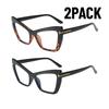 2PACK New Oversized Square Gradient Sunglasses for Women Thick Fashion Big Frame Shades Trendy UV400 Shades Sunglasses