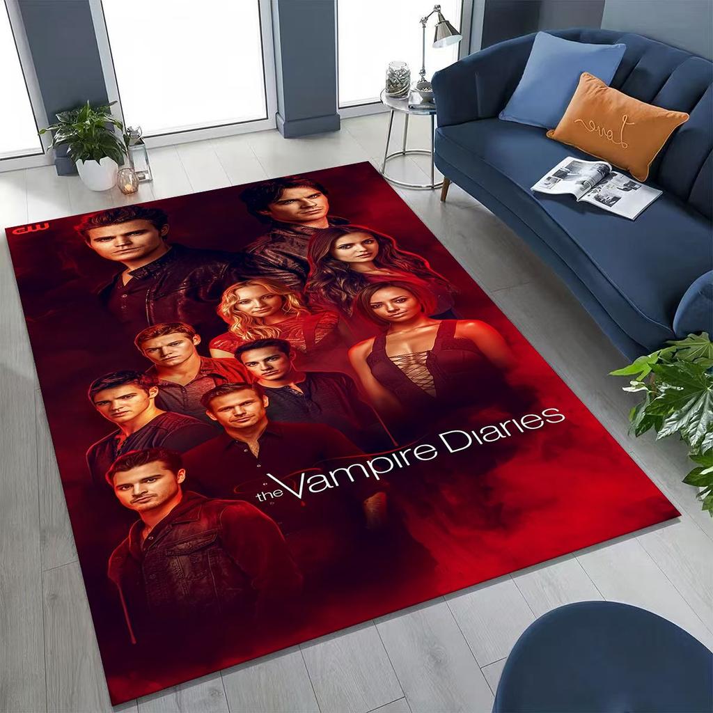 3D The Vampire Diaries Damon Salvatore Rug for Bedroom Living Room Sofa Home Doormat Decor, Large Kids Play Non-slip Floor Mat