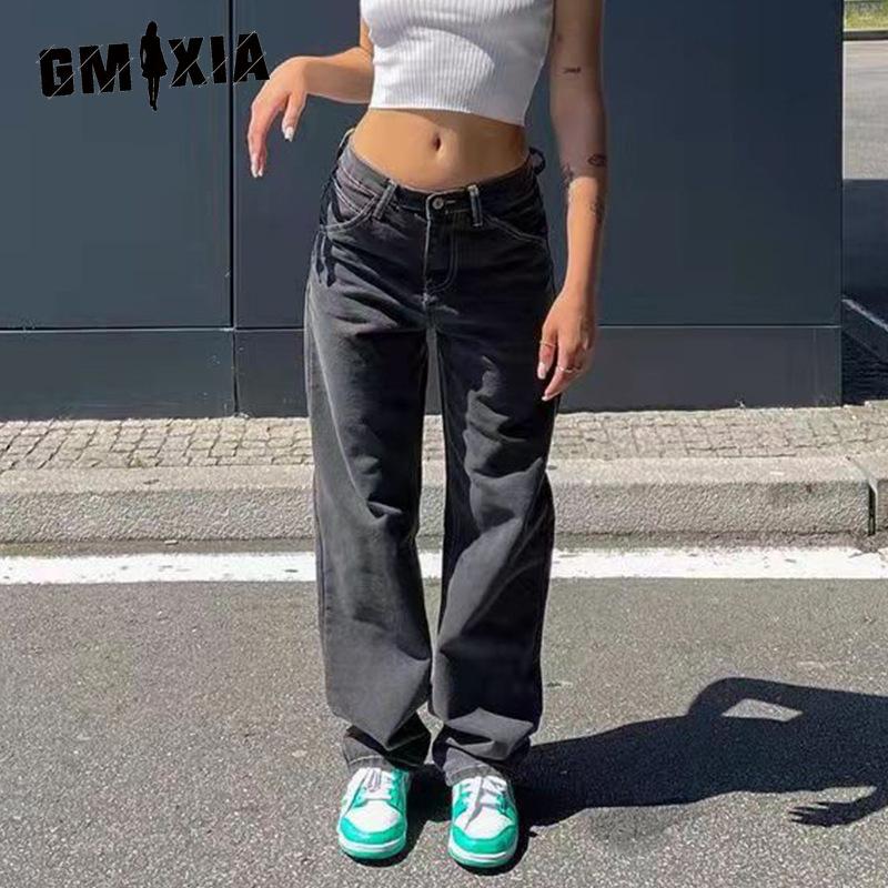 

Джинсы женские GMXIA Denim Loose Street Wide Leg XS чёрный