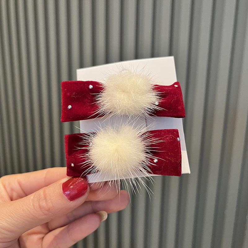 Kinder Weinrot Schleife Haarspange & Stirnband Set - Herbst/Winter Kopfschmuck für Mädchen