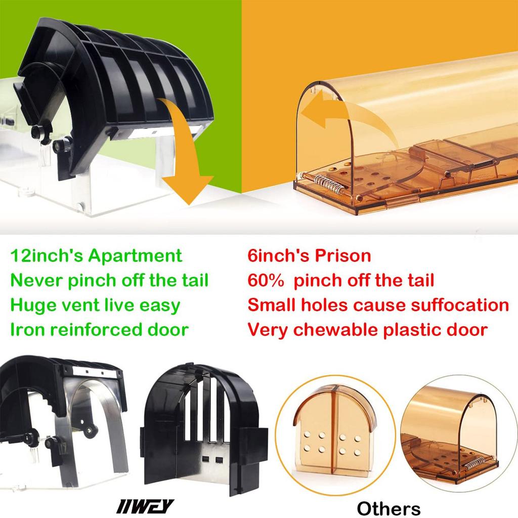 250*80*93Pedal-type Safe, Environmentally Friendly, Live Plastic Mousetrap (long Cage Model)