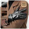 JIUMU Men's Fleece-Lined Lambskin Winter Gloves with Touchscreen
