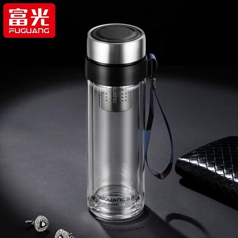Fuguang Shixuan Portable Double-Layer Glass Water Bottle