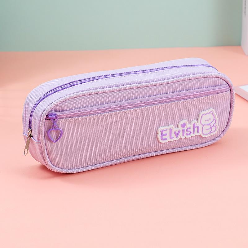 

Back to School Bear Pencil Case - Simple & Cute Oxford Cloth Stationery Organizer for Boys and Girls