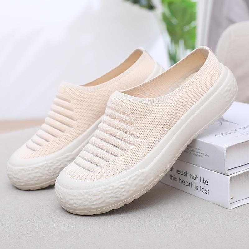 

Летние дышащие сетчатые женские полусабо на толстой подошве, на одном педале, с закрытым носком, женские туфли на мягкой подошве, удобные, повседневные, обувь для мамы 35