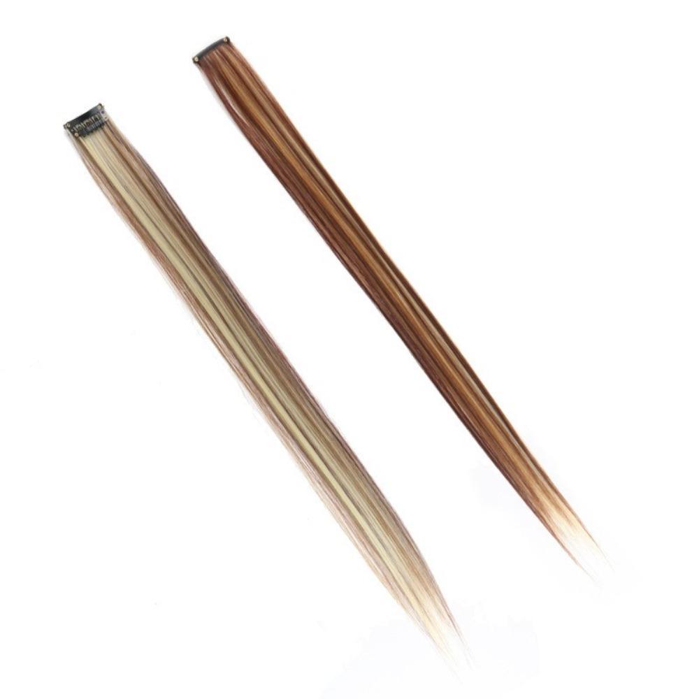 Rainbow Colorful Extension Fashion Long Straight Wavy Hairpieces Fake Hair Clip Strands Women/Kids