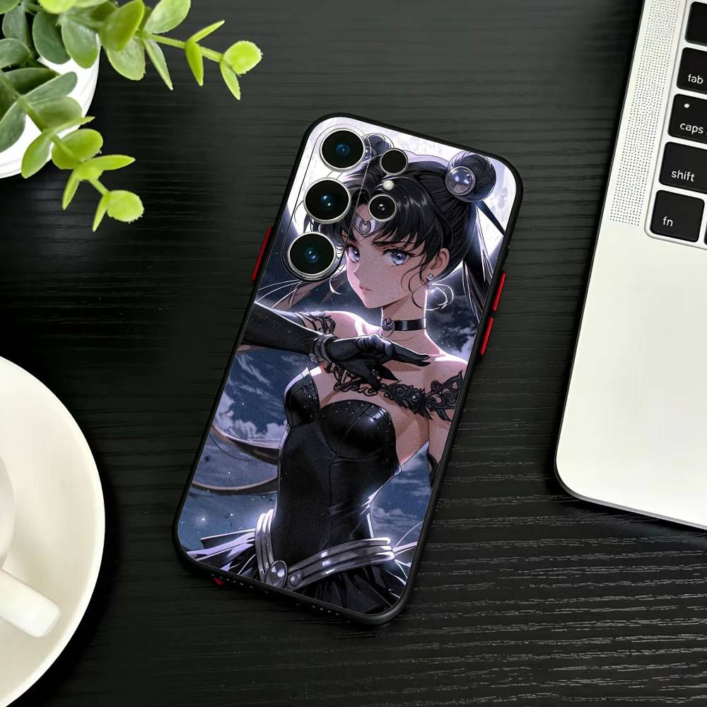Cartoon S-Sailor M-Moons Phone Case For Samsung S26,S25,S24,S23,S22,S21,S20,Plus,Fe,Lite,Others Black Cover
