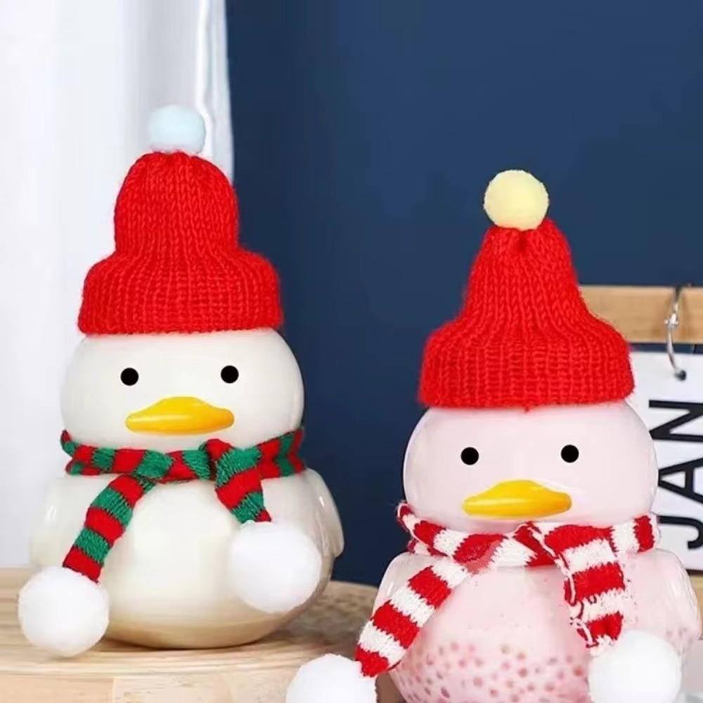 PET Plastic Cartoon Milk Tea Bottle Thickened Empty Duck Water Bottle 500ml Transparent Milk Tea Juice Cup Couple Christmas Gift