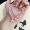 Spring letter peach blossom fringed bracelet niche design new handmade beaded cherry blossom jewelry high sense