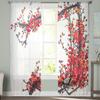 Ink Painting Plum Blossom Branch Flower Plant Tulle Sheer Curtains For Living Room Bedroom Decoration Voile Organza Curtains
