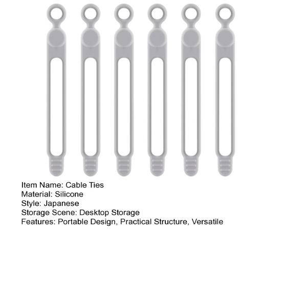 Silicone Cable Ties Elastic Reusable Multifunctional Cable Organizer Lightweight Reusable