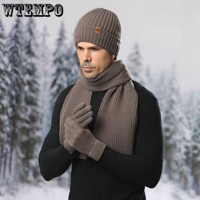 Conjunto de Tres Piezas de Gorro, Bufanda y Guantes de Punto para Aislamiento y Calidez Invernal Ciclismo al Aire Libre Gorro de Punto
