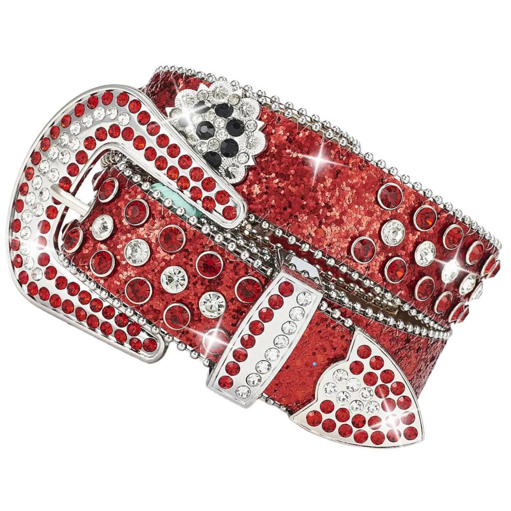 Rhinestones Buckle Belt for All Age BlingBling Sequined Belt Cool Western Paints Belt Street Dance Waiststrap for Jeans