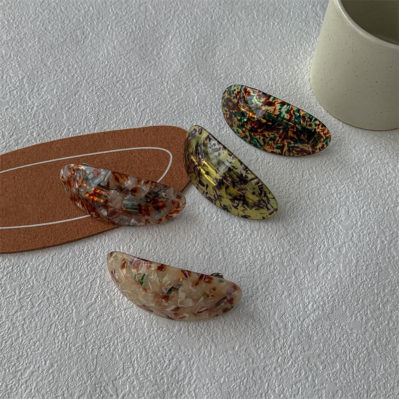 Retro Colorful Acetate Hair Clips Women Elegant Exquisite Barrettes Hair Accessories for Girls Ponytail Hairpins