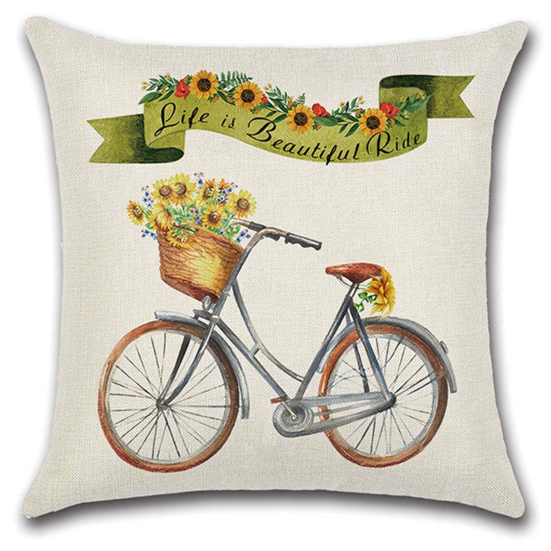 Pillow Farm Sunflower Pillow Cover Happy Summer Thanksgiving Car Waist Support Cushion Home Pillow Cover