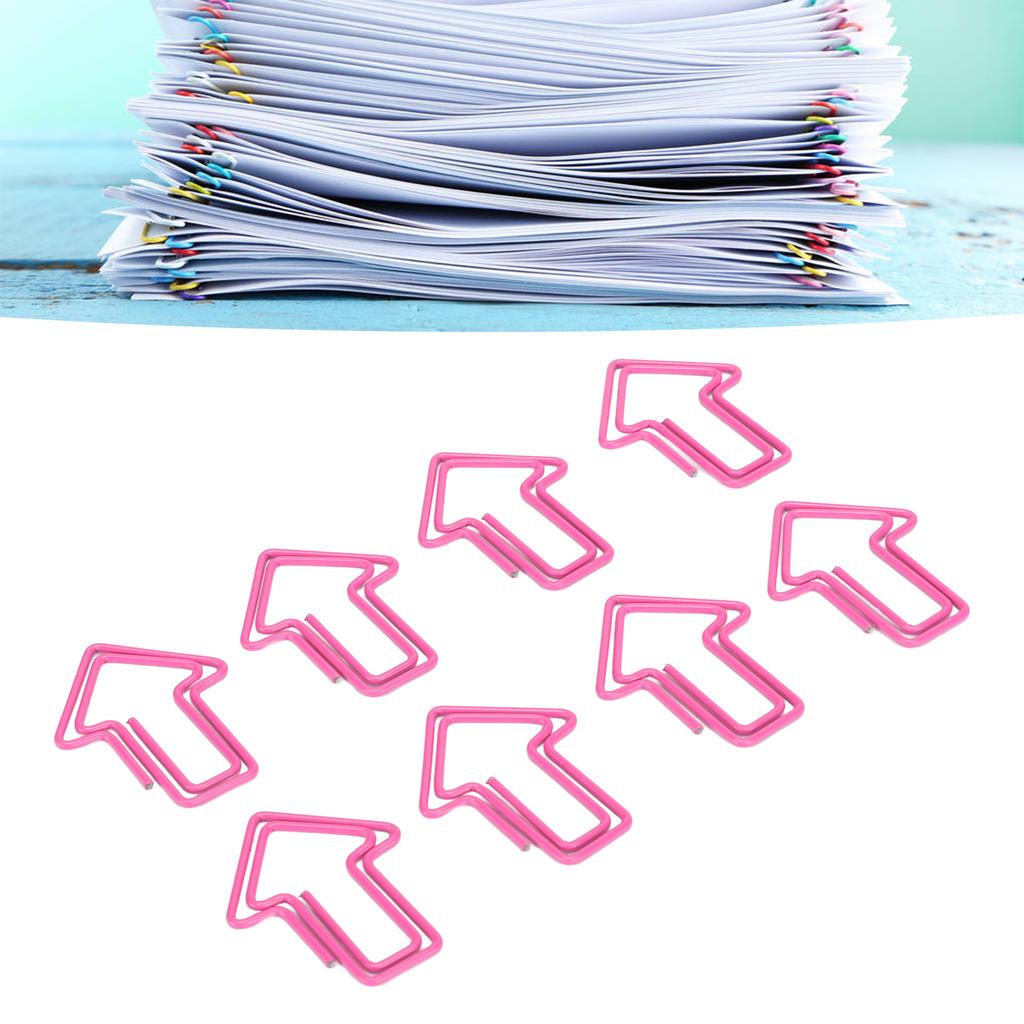 100Pcs Paper Clips Cute Unique Shape Electroplating Process Lightweight Portable Metal Paperclip