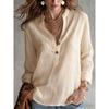 TIFICY Moda feminina casual primavera outono cor sólida estampa manga comprida blusas e camisas