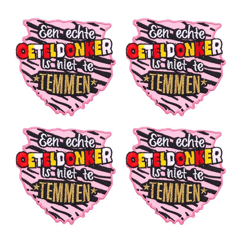 10pcs /Lots Netherland Carnival Patch Netherland Oeteldonk Emblem Full Embroidered Patches Iron On Patches For Clothing Sew Diy 