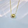 18K Gold-Plated Sterling Silver Fortune Bead Necklace - Luxury Laser Carved Women's Clavicle Chain