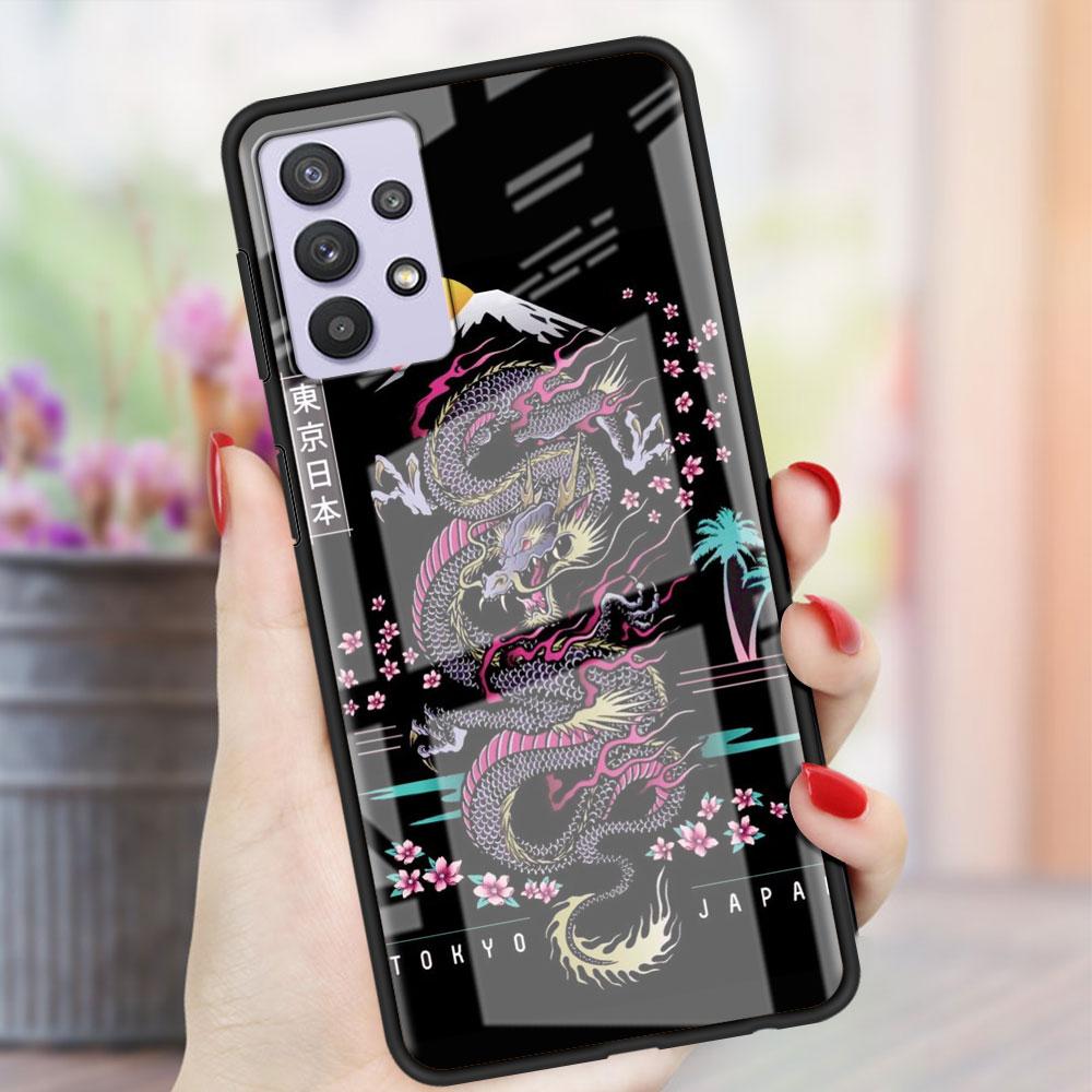 

Чехол Dragon Animal Glass для Samsung Galaxy A52 A71 A50 A51 A70 A21s A31 A72 A10 A12 A30 A22 5G Phone Cover Samsung A53 5G