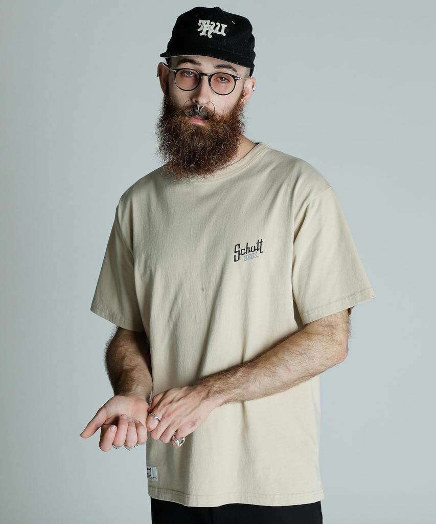 Schott SNOWWASH T-SHIRT Schott BROS. Men's Snowwash T-Shirt, Size XL, 040, Beige, 782-5134035