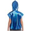 Boys Girls Metallic Hooded Vest Sleeveless Zipper Shiny Hoodie Jazz Dance Stage Performance Vest