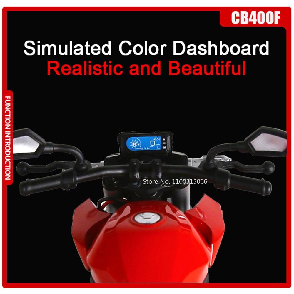 1:12 Honda CB400F R1 Motorcycles Models Toys Cars with Music Light Wheel Steering Miniature Motorcycle Office Table Ornament